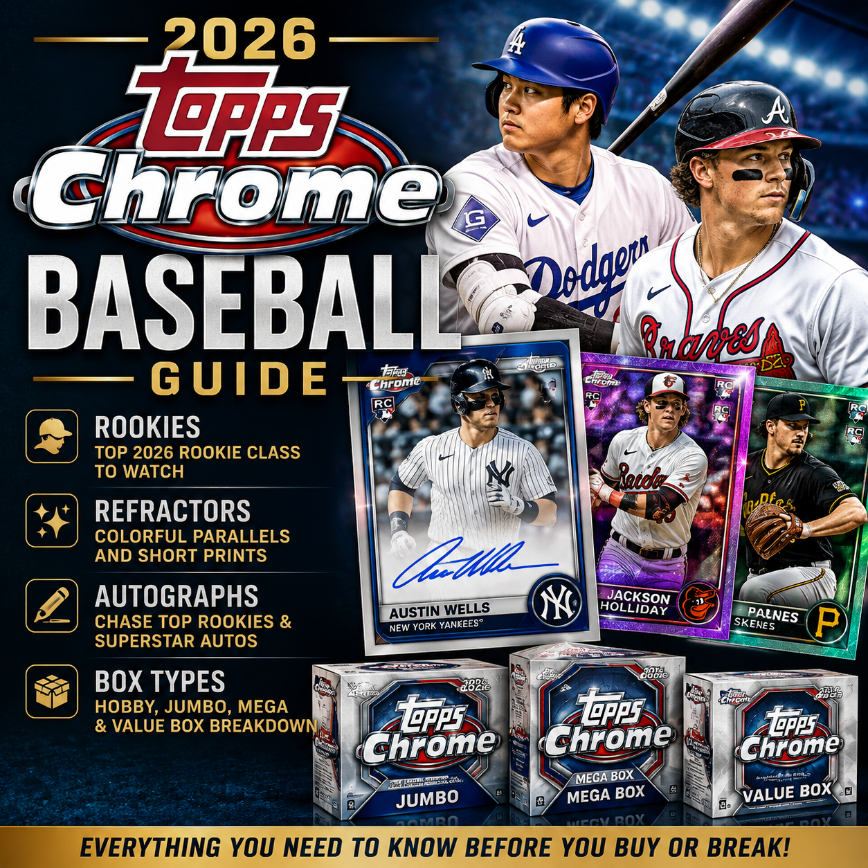 2026 Topps Chrome Baseball Guide: Rookies, Refractors, Autographs & Box Types Explained