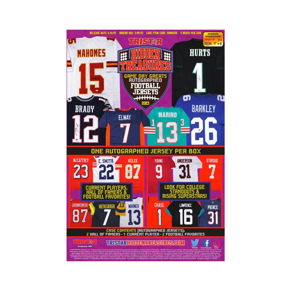 2023 Tristar Hidden Treasures Game Day Greats Jersey Football Box - Major