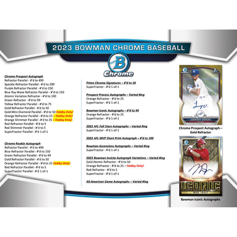 2023 Bowman Chrome Baseball Hobby