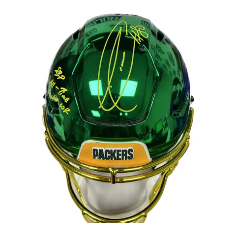 Autographed Donald Driver Chrome Flex Packers Helmet w/ 3