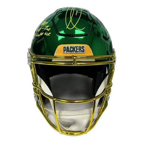 Autographed Donald Driver Chrome Flex Packers Helmet w/ 3