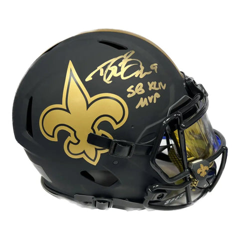 Autographed Drew Brees Eclipse Authentic Saints Helmet w/