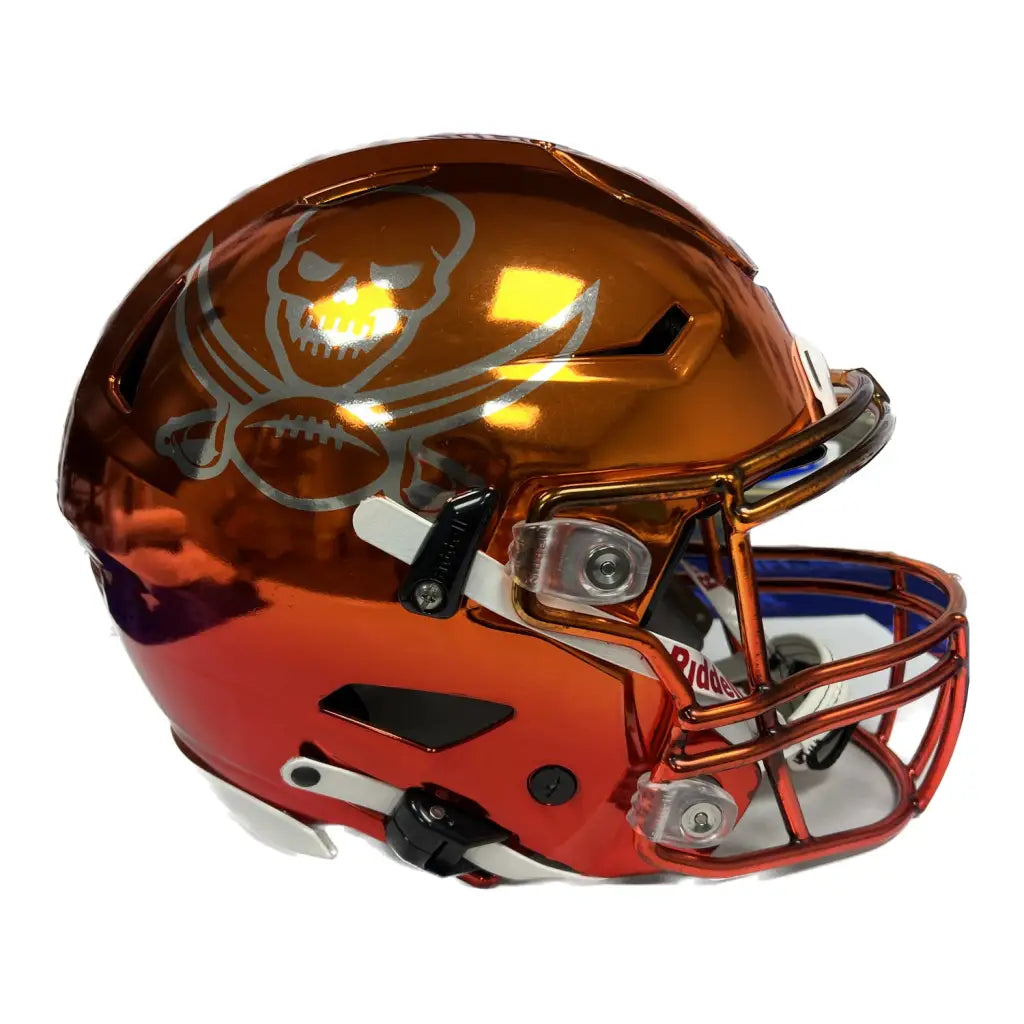 chrome football helmets for sale Autographed Rob Gronkowski Chrome Flex Buccaneers Helmet w/ Inscription