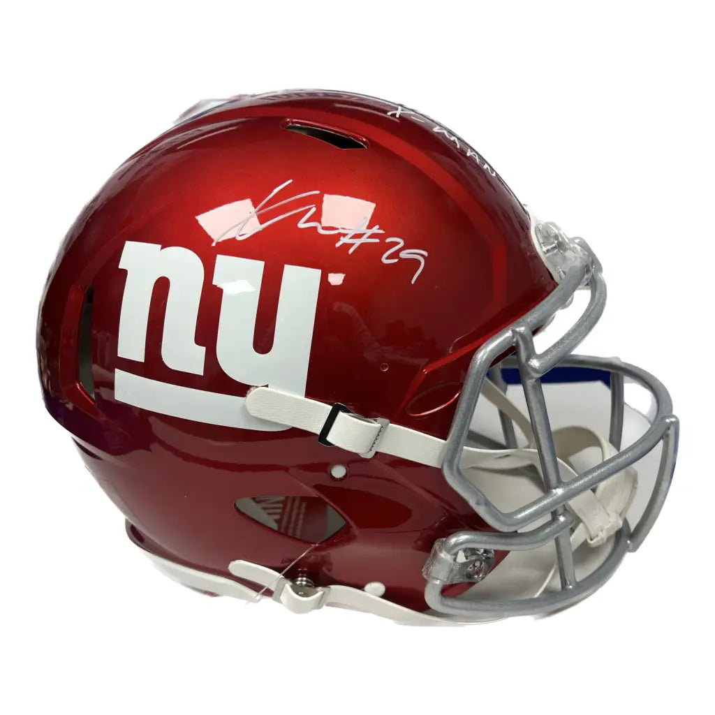 Autographed Xavier McKinney Flash Authentic Giants Helmet w/ 2 Inscriptions