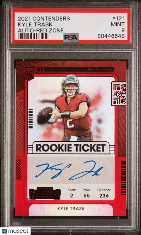 Kyle Trask 2021 Panini Contenders Auto Red Zone #121 PSA 9
