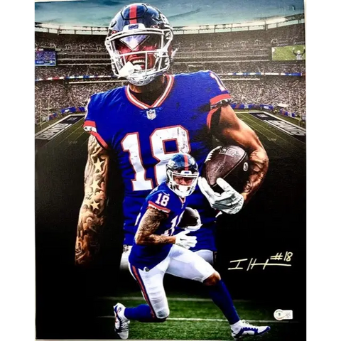 NY Giants Autographed Isaiah Hodgins Custom Canvas Print 2
