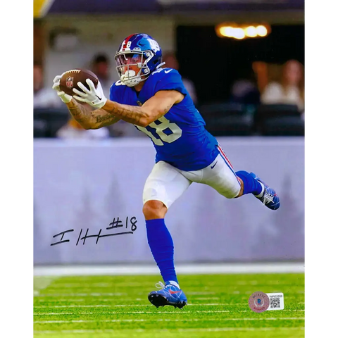 NY GIANTS AUTOGRAPHED ISAIAH HODGINS PHOTO #3 BECKETT COA -